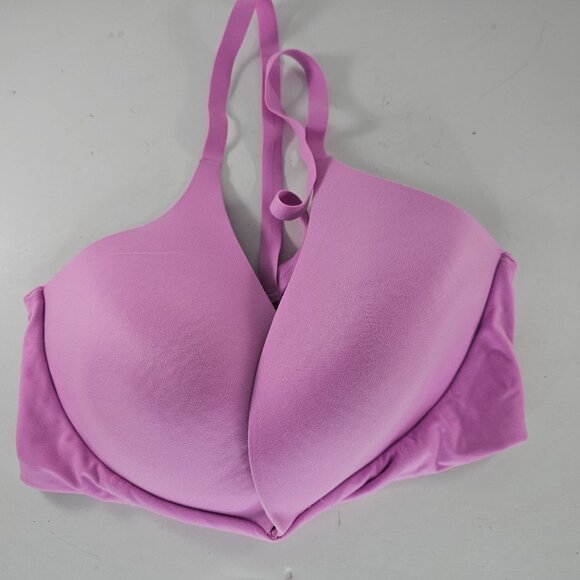 Victoria's Secret Lightly Lined Plunge Bra 32DD Nylon/Elastane Pink - Picture 2 of 6